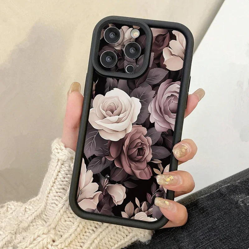 Floral Thickened Phone Case with Rugged Protection