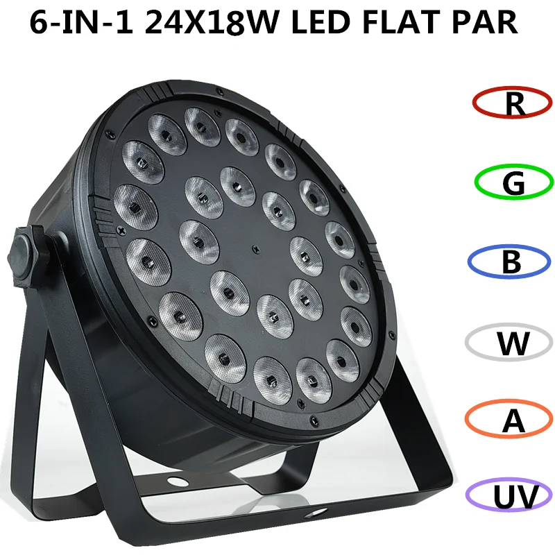 Nuovo Stampo 24X18W Led Par Light/ 6-In-1 Rgbwa Uv Par Disco Light Dmx Control Led Wash Light Stage Attrezzatura Professionale Per Dj