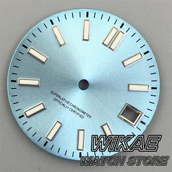 Premium 29mm Sunburst Green Luminous Watch Dial with Black, Pink, Gold Hand Set (Blue)