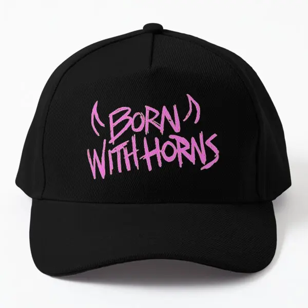 Born With Horns Mgk Pink Graffiti Hat Berretto Da Baseball Cappello Outdoor Black Women Spring Ragazzi Casual Stampati Snapback Mens