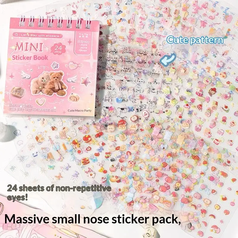 24 Pezzi/Pacco Adesivi Decorativi Kawaii per Scrapbooking, Collage e Diari, Decorazioni Carine per Artigianato - immagine 5
