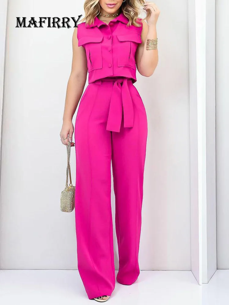 

Женский Повседневный длинный брючный костюм, уличная одежда, Женские однотонные брюки, подходящий комплект, брюки с высокой талией, шикарный офисный комплект из двух предметов, новинка