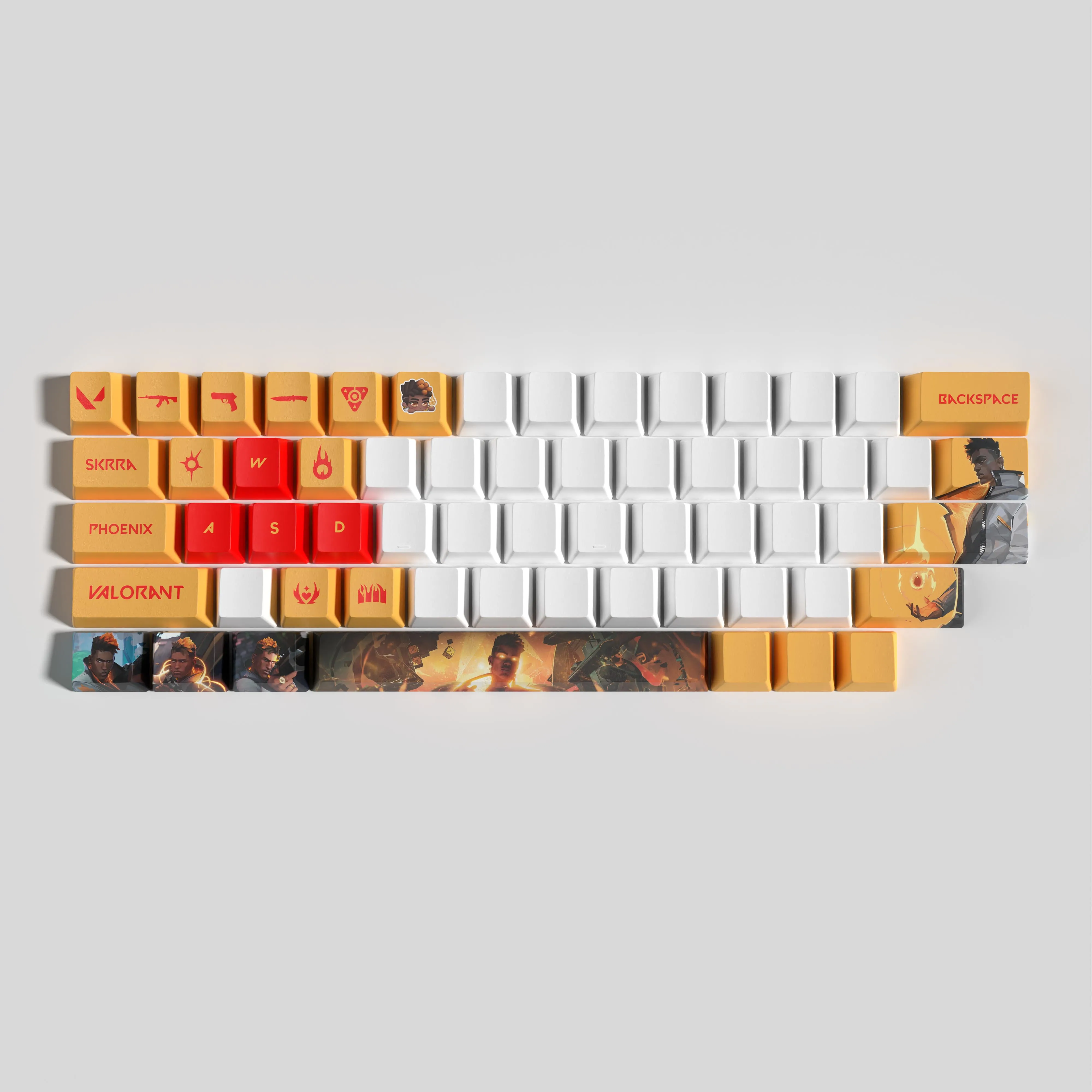 Vlaorant Phoenix Keycaps 29 Teclas Mini Grupo Perfil Oem Pbt Dye Sub - Imagem 5