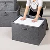 Large Capacity Fabric Storage Boxes with Lids and Handles - Foldable Covered Bins for Clothes, Toys - for Closet, Bedroom, Home 1