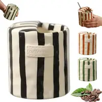 Vintage Stripe Hand Painted Ceramic Mug Creative Dual Compartment Coffee Cup for Office Afternoon Tea Breakfast 2