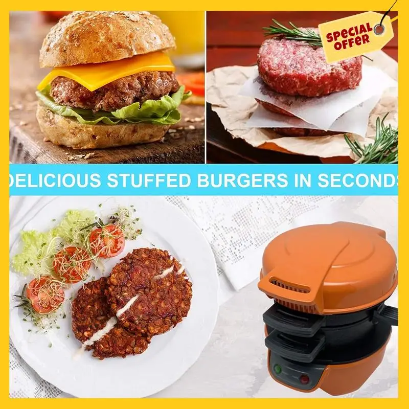 A45G-Hamburger Press Patty Maker Hamburger Press Multifunction Burger Maker For Egg Stuffed Burgers Beef Burger EU Plug