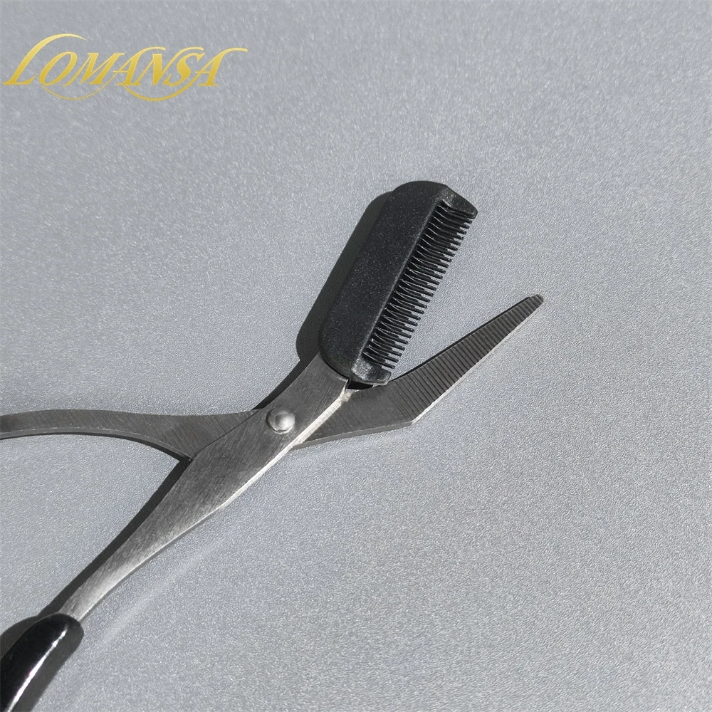 Eyebrow Trimmer Scissor with Comb Female Male Eyebrow Eyelash Scissors Safety Stainless Steel Face Razor Makeup Beauty Scissors 2