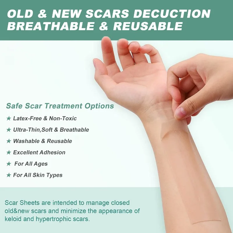 Silicone Scars Sheets Keloid Bump Removal Strips Scars Reducing Treatments Surgical Scars Burn Tummy Tucks Acne C-Section 1 Roll