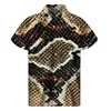 Animal Snake Skin Python 3D Print Hawaiian Shirts Men Personality Lapel Button Shirt Street Loose Short Sleeves Blouse Tops 3
