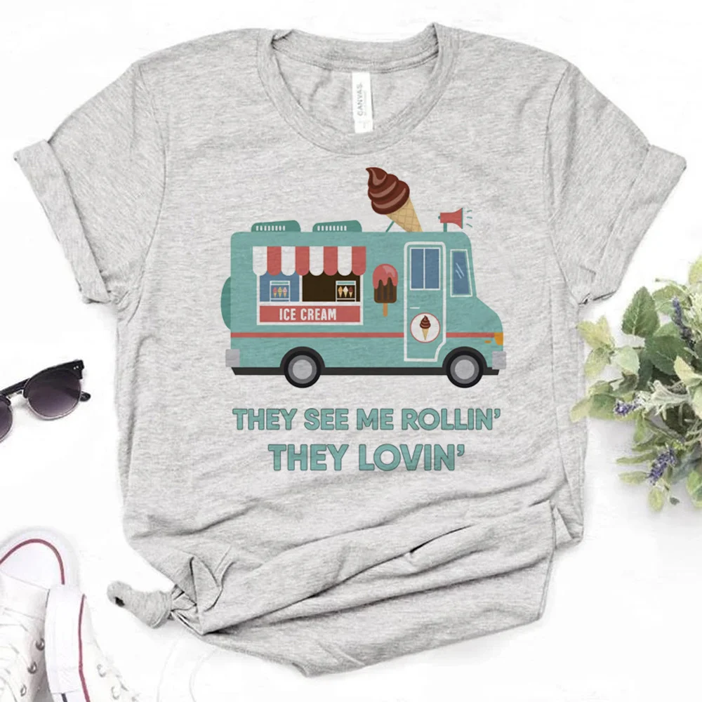 

Женская футболка Icecream Y2K, забавная дизайнерская футболка, Женская графическая одежда