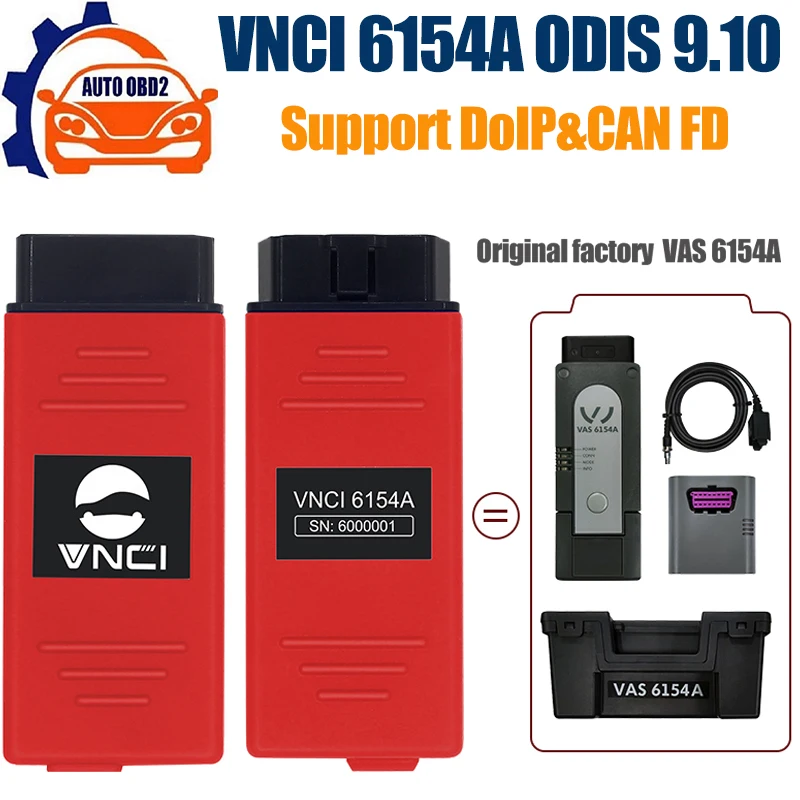 

2023 VNCI 6154 6154A ODIS 9.10 support CAN FD DoIP Protocol Original Driver Cover SVCI 6154 VAS6154 DOIP All Models And Function