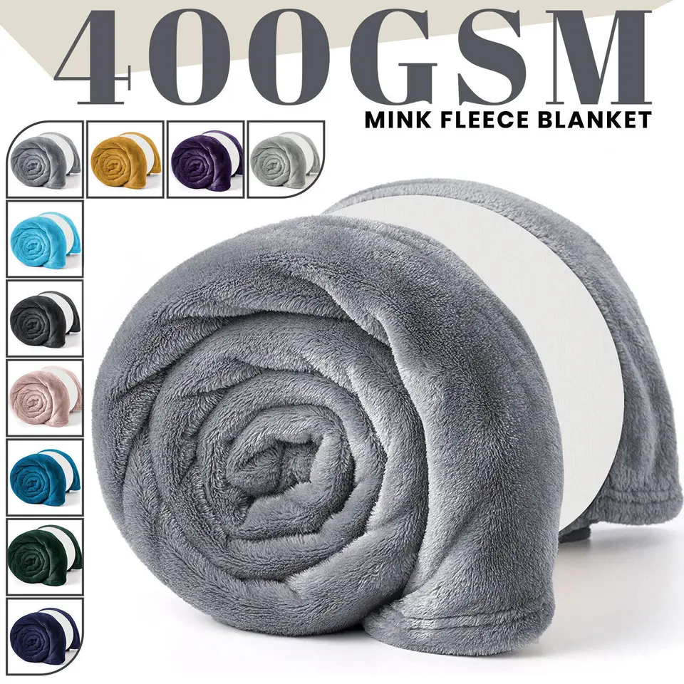AiTodos® Coperta Plaid in Microfibra 260gsm-200x150 cm, Coperta in Flanella, Coperta Pile per Divano Letto e Ufficio, Morbida, Calda e Lavabile in Lavatrice (Grigio