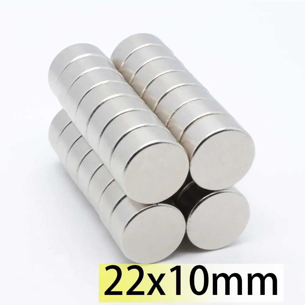 N35 22×10 Magnet Neodymium Nickle Water Meter Round Sensor Scooter Breaker Search Magnetic Fridge Motor Generator Engine Cycle
