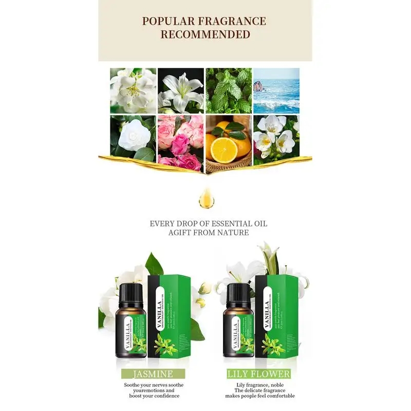 Aromatherapy Refill Liquid 10ml Aromatherapy Oil Water-Soluble Natural For Diffuser Humidifier