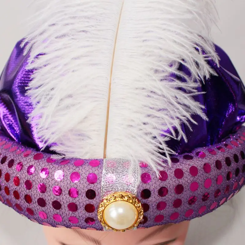 아랍 인도 Pleated Turban for Head Wrap 할로윈 알라딘 모자 가장 무도회 어린이 파티 모자 테마 파티 소품 모자