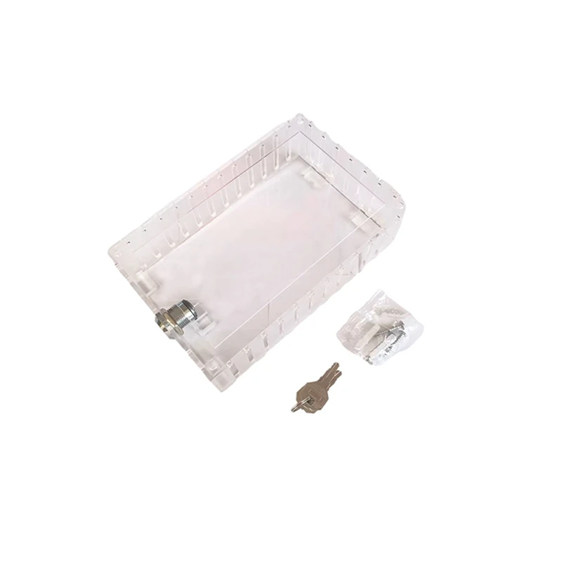 

1 PCS Transparent Waterproof Box Universal Thermostat Lock Box With Key For Wall Thermostat