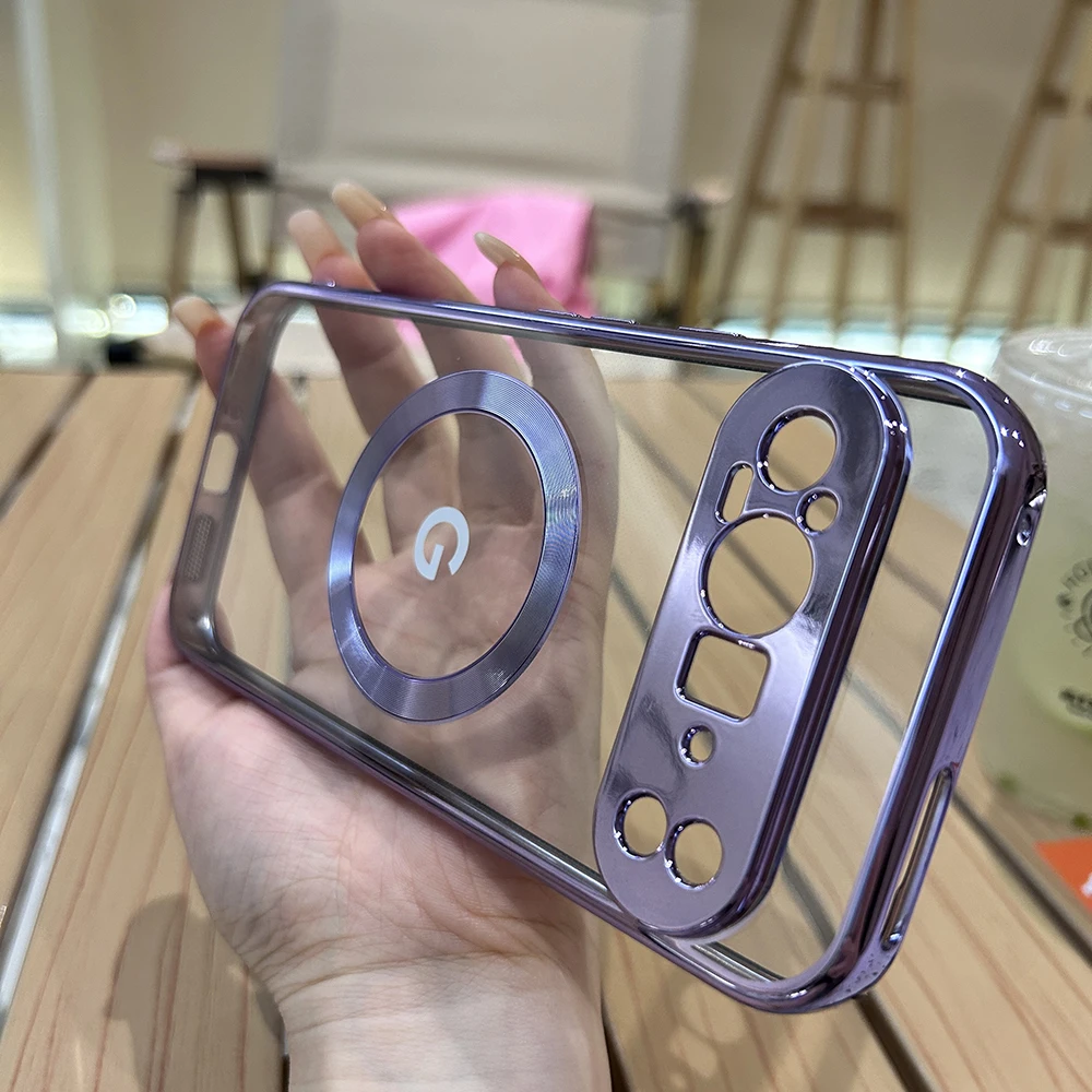 Transparent Electroplating Magnetic Wireless Charging Protective Case