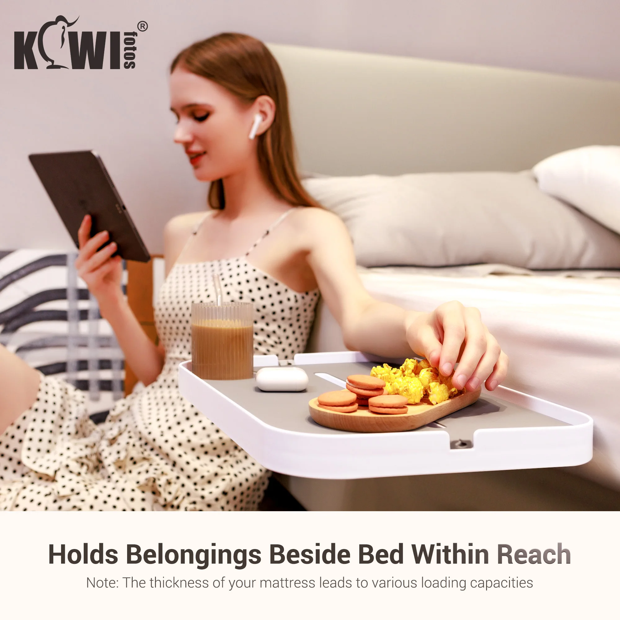 침실용 침대 옆 테이블 보관 스탠드, 금속 테이블 침대 헤드 랙 보관 홀더, 노트북 태블릿 전화 음료 책