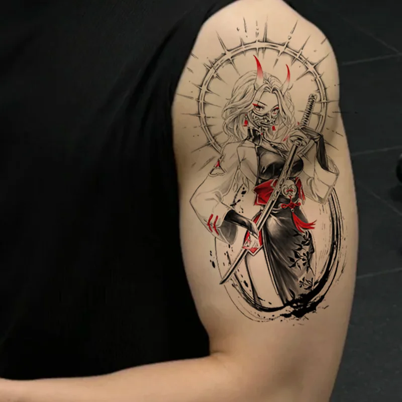 sexygirl tattoo クッション　3個セット　6123 Medusa Geisha Fox Temporary Tattoo Stickers Arms Thighs