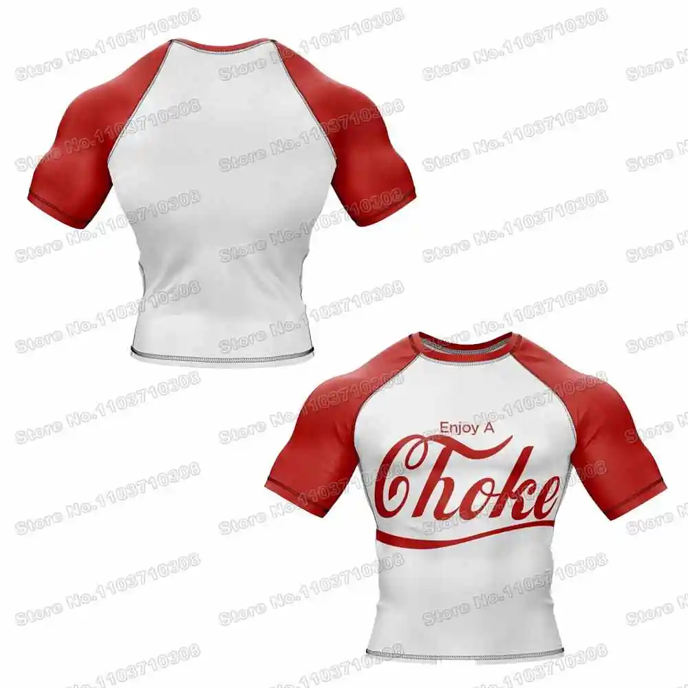 Enjoy The Choke Rash Guards Surfing Beach Trousers Swimwear Diving Gym T-Shirts Long sleeves MMA BJJ Men Jiu Jitsu Fitness Sets