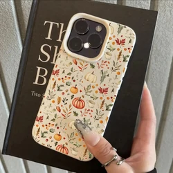 Autumn Leaf Pumpkin Coffee Pattern Phone Case Cover - iPhone 15 Plus (1)