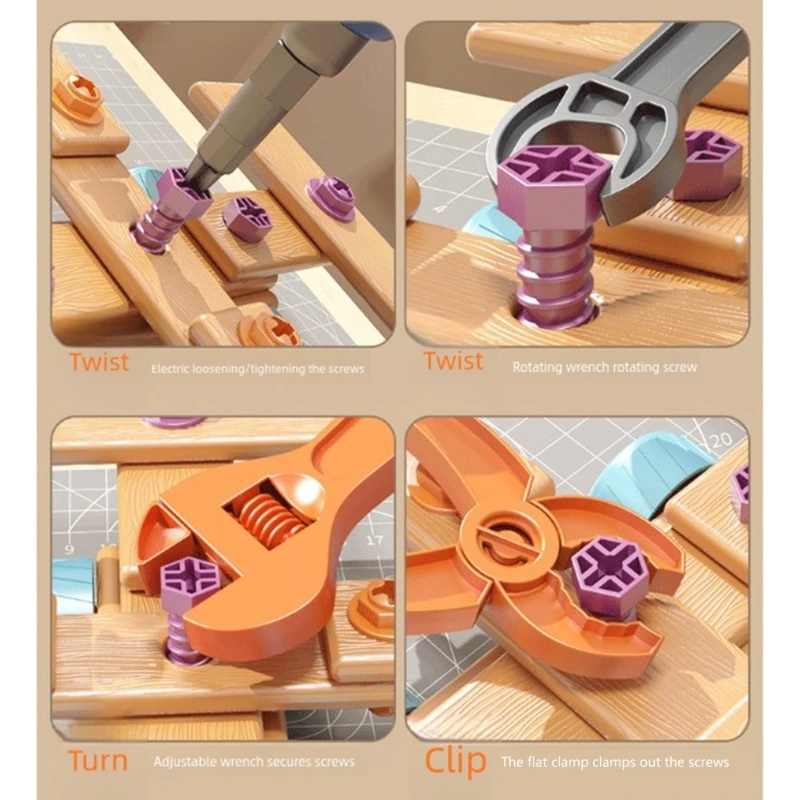 어린이를위한 놀이 빌딩 도구 세트 현실적인 나사 조임 게임 STEM 교육 장난감 Epochs + 15UB
