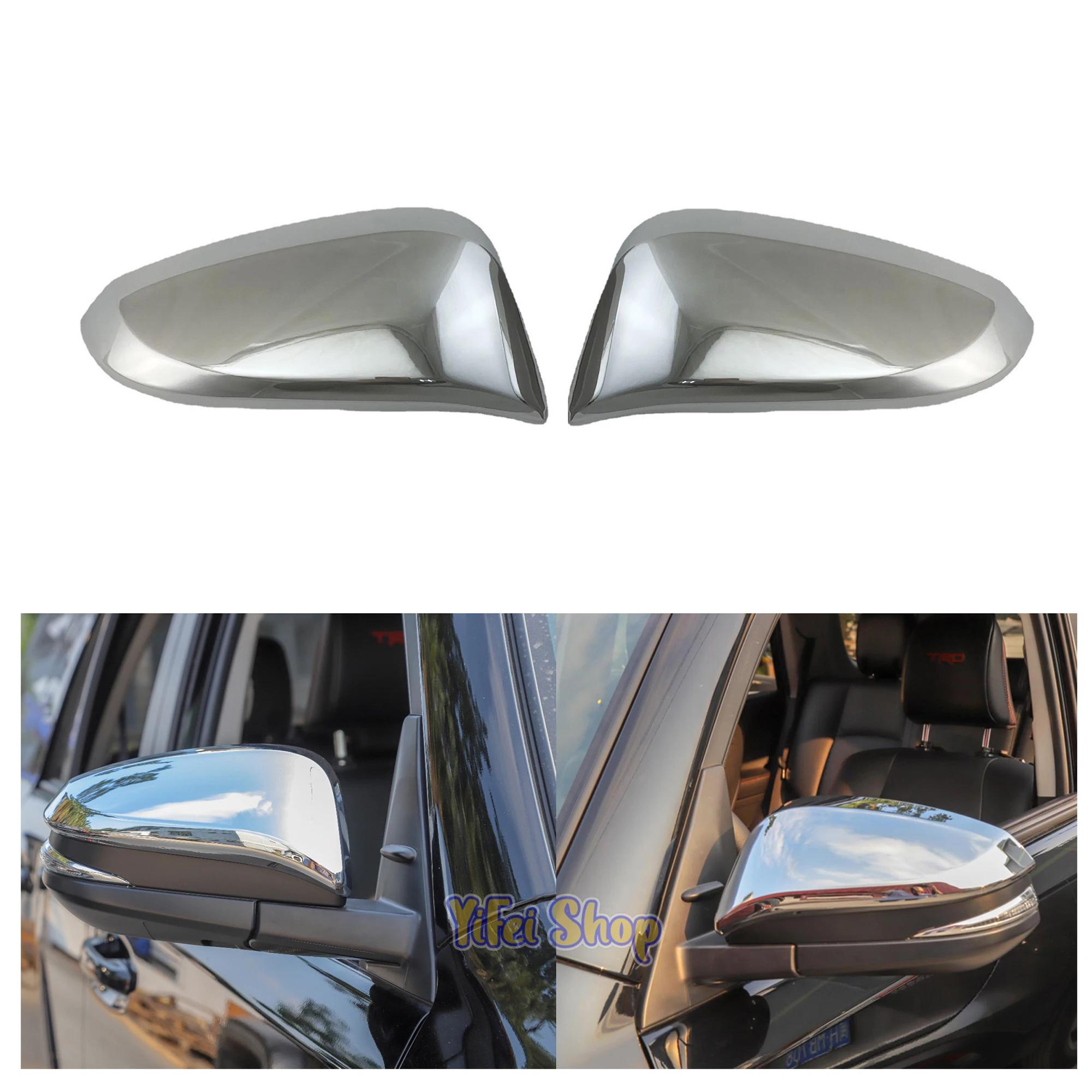 

New Car Rearview Accessories Chrome Plated Door Mirror Cover Trim For Toyota RAV4 Highlander Harrier 2014 2015 2016 2018 2020