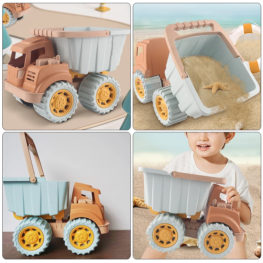Children's Dump Truck Kids Beach Toys Sand Truck Toy Tipper Car Toy Portable Digging Sand Car Plastic Sand Box Toys Toddler 4