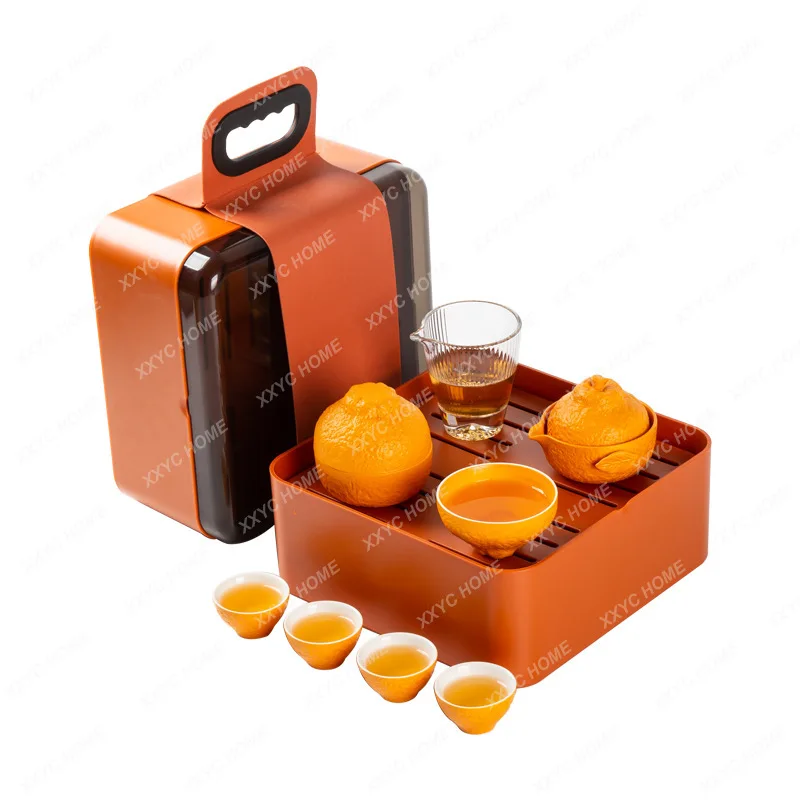 

Outdoor Kung Fu Tea Set Traveling Quick Cup a Pot of Three Or Four Cups Teapot