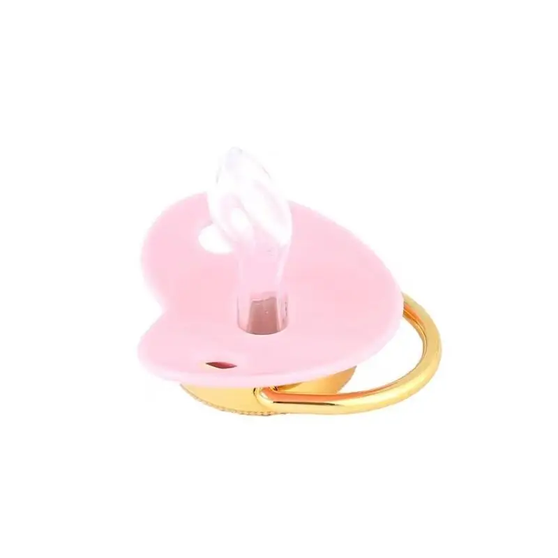 Five pointed star baby pacifier BPA free fashionable rhinestone baby silicone nipple with nipple clip