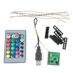 6 - Piece USB Remote - Control RGB Light Building Block Set - DIY Extendable Electronic Brick with Multiple Modes (6pcs standard set)