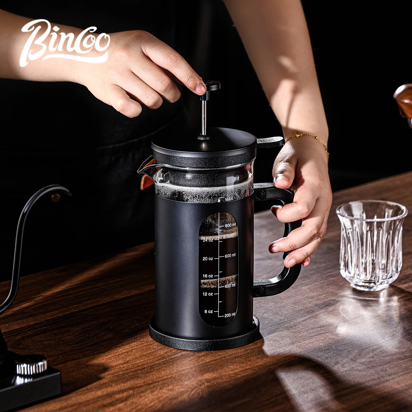 إبريق قهوة فرنسي فاخر، زجاج مقاوم للحرارة، ١٠٠٠ مل