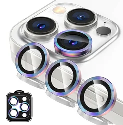 Desert Titanium Tempered Glass Camera Lens Protector - iPhone 14 (Colorful)