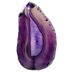 Polished Agate Geode Slices - Irregular Crystal Stone Slabs (Purple)