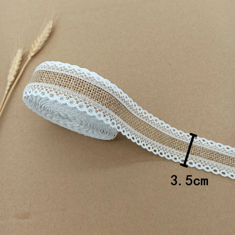 2M 5M Natural Jute Burlap Ribbon Rustic Vintage Wedding Decor Hessian Lace Jute Roll Merry Christmas Party Supplies DIY