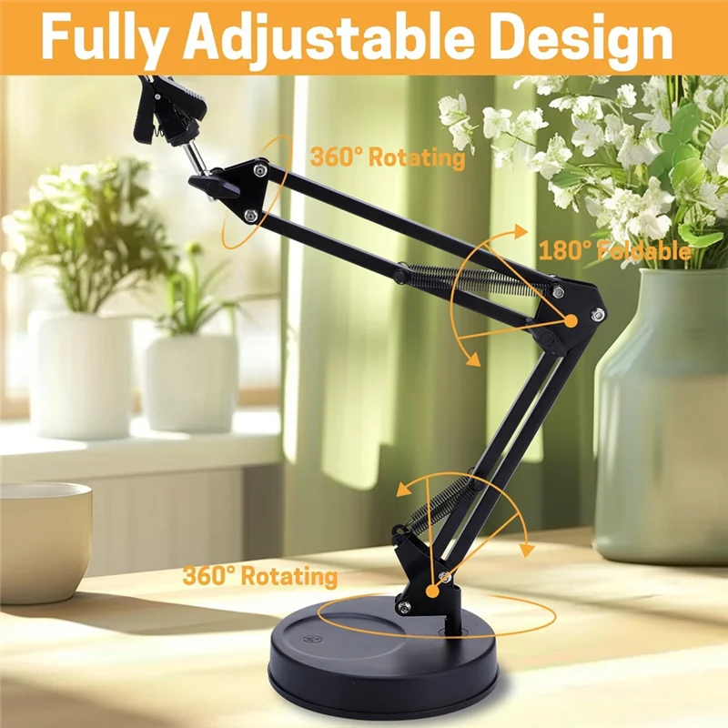 A82X-Embroidery Hoop Stand, Adjustable Embroidery Hoop Stand, Foldable Metal Embroidery 360 Degree Rotation