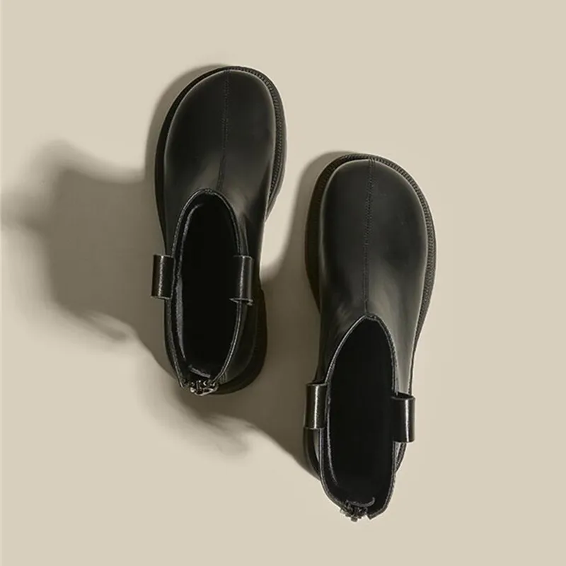 brand Soft-faced Boots 2022 New Trendy Western Style Fashion All-match Thick Heel British Style Autumn Winter Short Boots Women