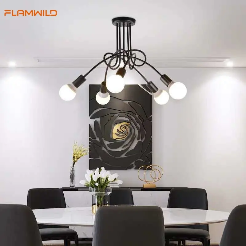 Simple Retro Chandeliers Creative Industrial Style Ceiling Cheap Flush Light Fixtures for Dining Kitchen Lobby Bed Living Room