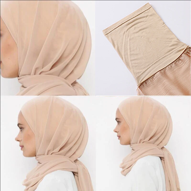 Premium Chiffon Hijab Hoofd Sjaal Wrap Voor Moslim Vrouwen Lichtgewicht (Donkerbruin