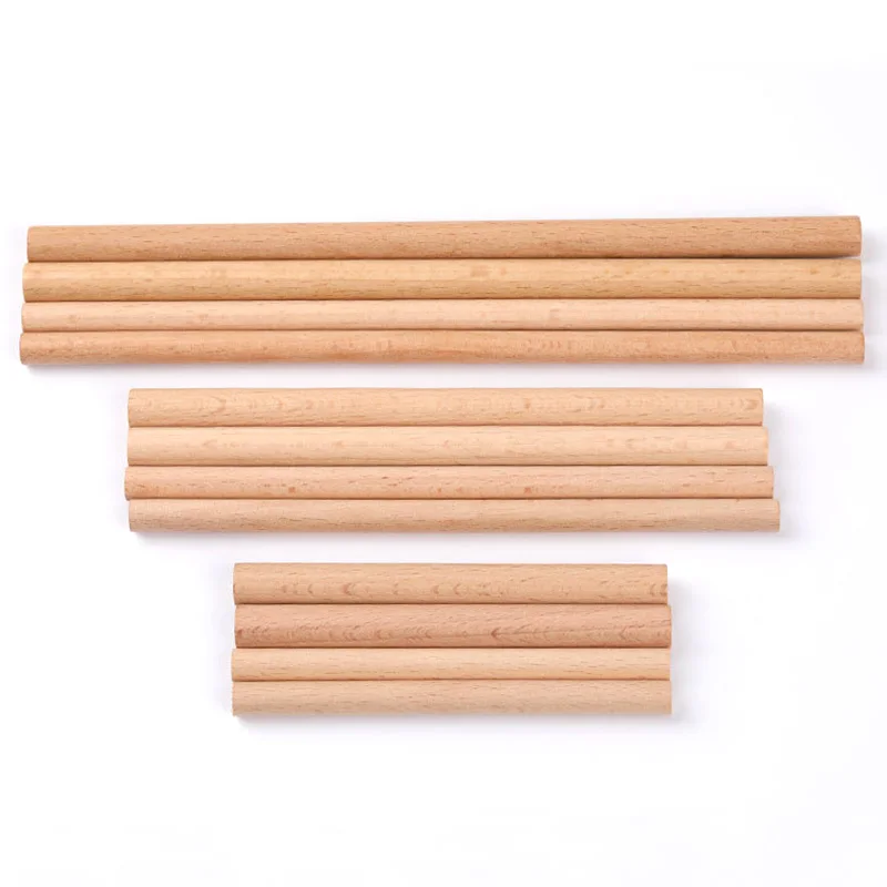 1pc DIY Natural Wood Dowel Rods Unfinished Hardwood Stick Durable Dowel For  Macrame Craft Building Model Woodworking Tools Solid