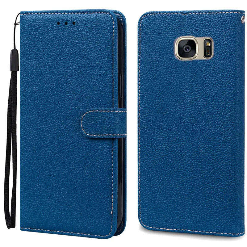 Luxury Leather Wallet Flip Case - Soft Protective Cover for Samsung Galaxy S7 Edge
