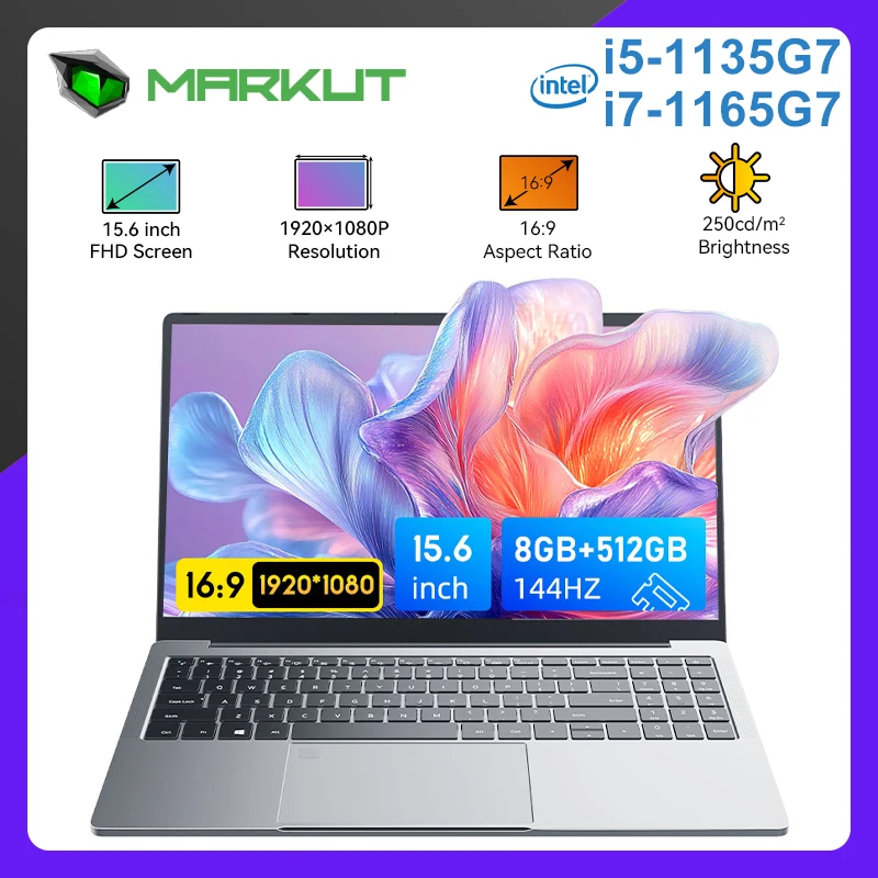 Notebook Laptop Markut 15.6 Inch Laptop Intel Core i5 1135G7 Portable FHD Screen Notebook 8/16/32GB RAM 256/512/1024 SSD-German Keyboard