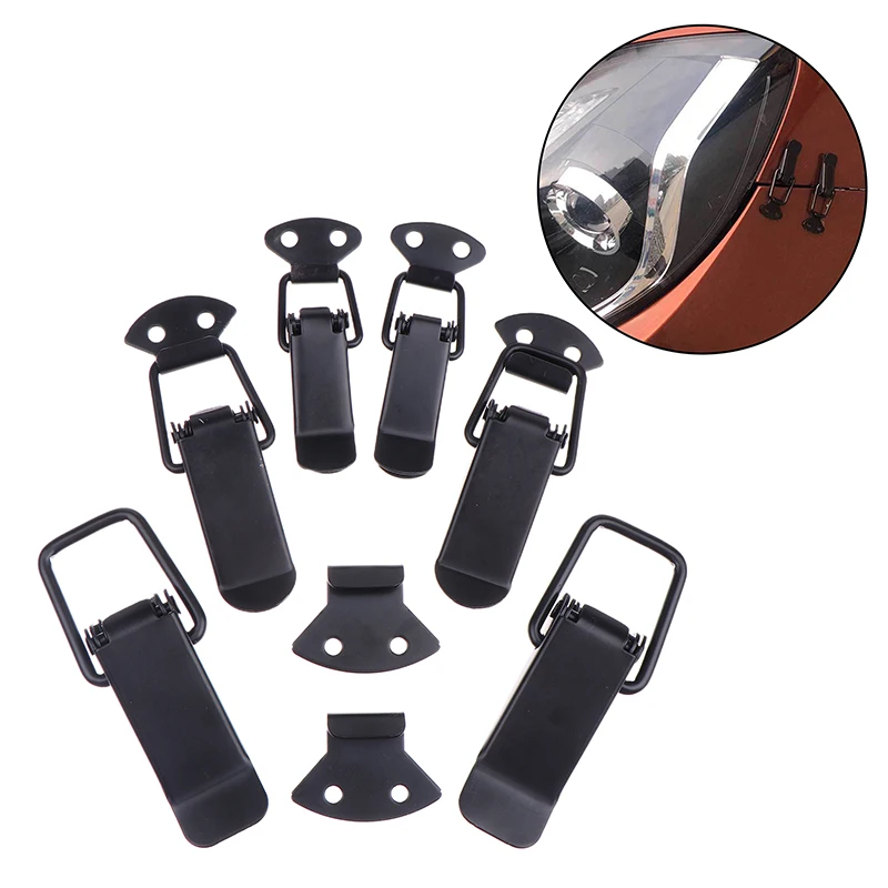 Latch Catch Duck-mouth Buckle Hook Wooden Box Hasps Clamp Iron Spring Catch Clasp Loaded Draw Toggle Clamp Hasps 2PCS