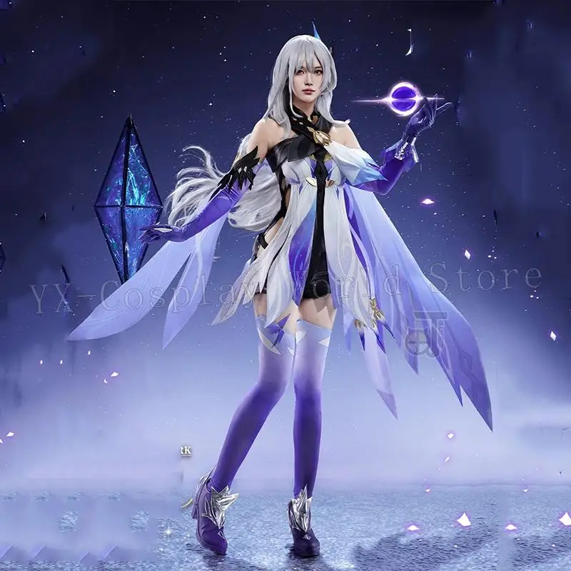 

Skirk Costume Game Genshin Impact Cosplay Tartaglia's Master Skirk Cos Clothes Women Sexy Jumpsuit Party Suit Costume shoe