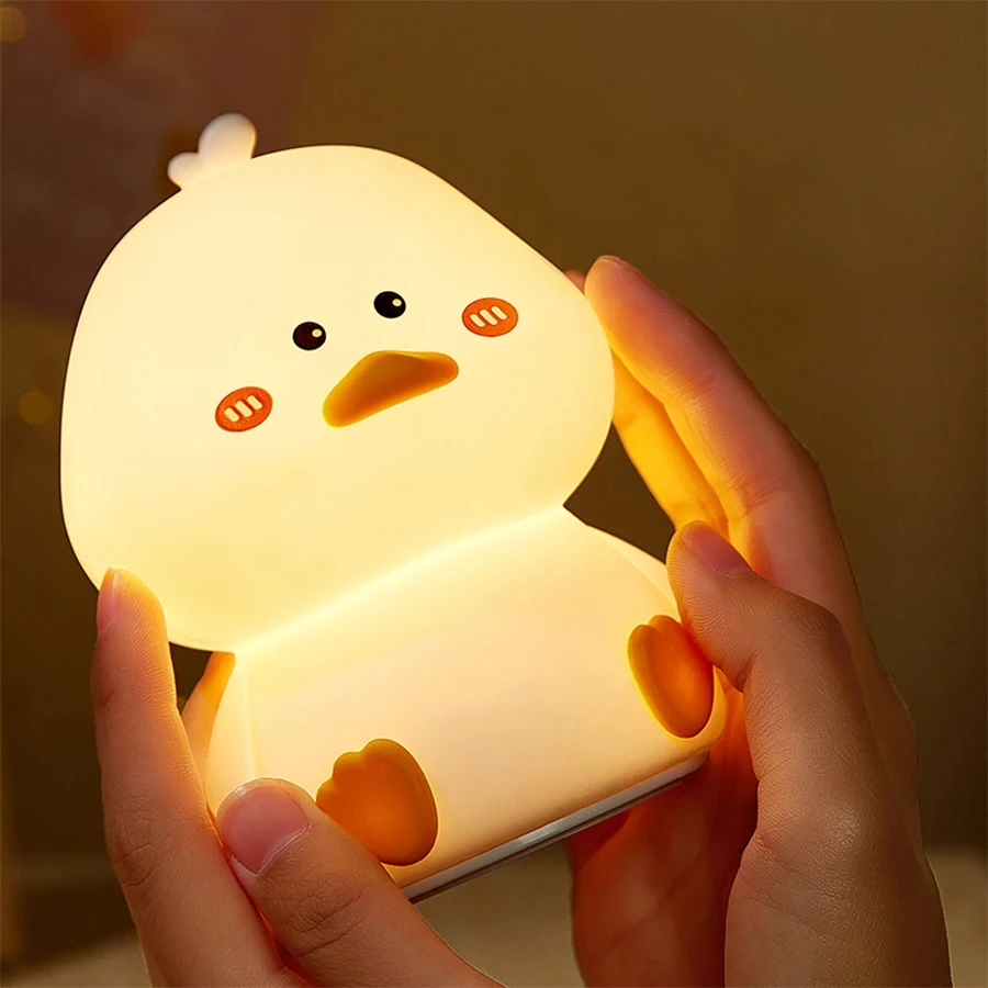 충전식 LED 야간 조명 실리콘 드럼스틱 개 보육 분위기 조명, 귀여운 동물 침대 옆 램프, 침실 아이 방 장식