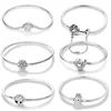925 Silver Plated Classic Love Eternal Snake Chain Women's Bracelet Charm Bead DIY Popular Boutique Jewelry 17CM 19CM 23CM 1