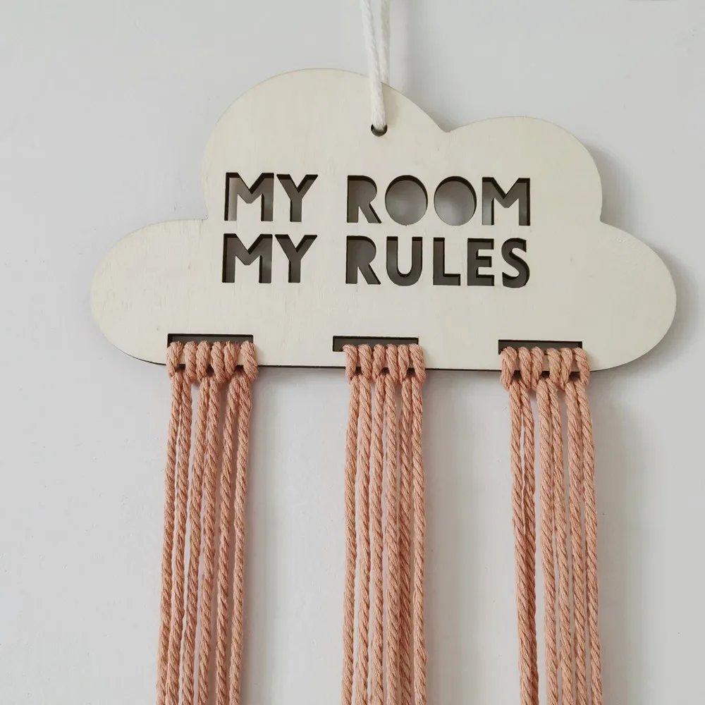 INS Nordic Wooden Cloud Baby Hair Clips Holder Princess Girls Hairpin Hairband Storage Pendant Jewelry Organizer Wall Ornaments