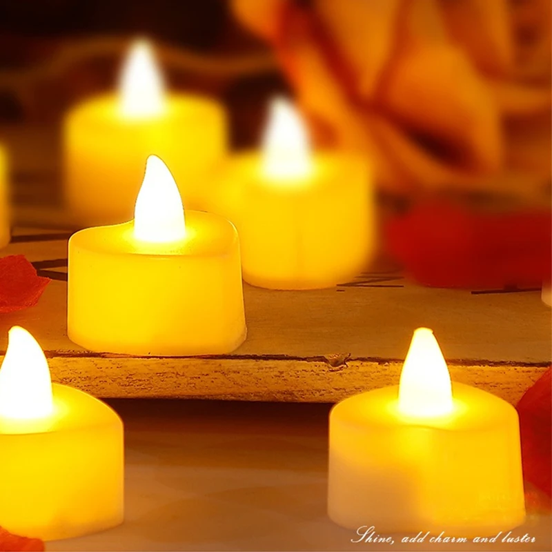 가정용 불꽃 없는 LED 촛불, 크리스마스 파티 웨딩 장식, 하트 모양 전자 배터리 전원, Tealight 촛불, 1 개, 2 개, 4 개