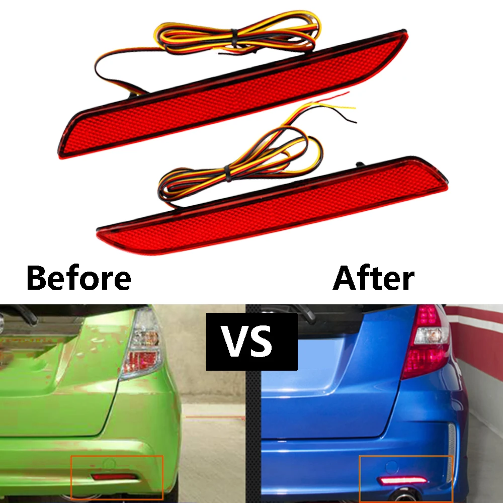 

2pcs LED Rear Bumper Reflector Tail Brake Driving Light For Honda JAZZ 2010-2013