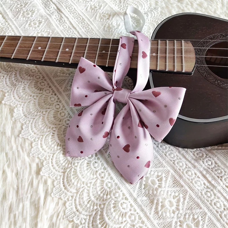 1Pc New Heart Bowtie for Baby Girls Adjustable Polyester Bow Ties Cravats Jacquard Girls Bowties JK Tie Banquet Kids Accessories
